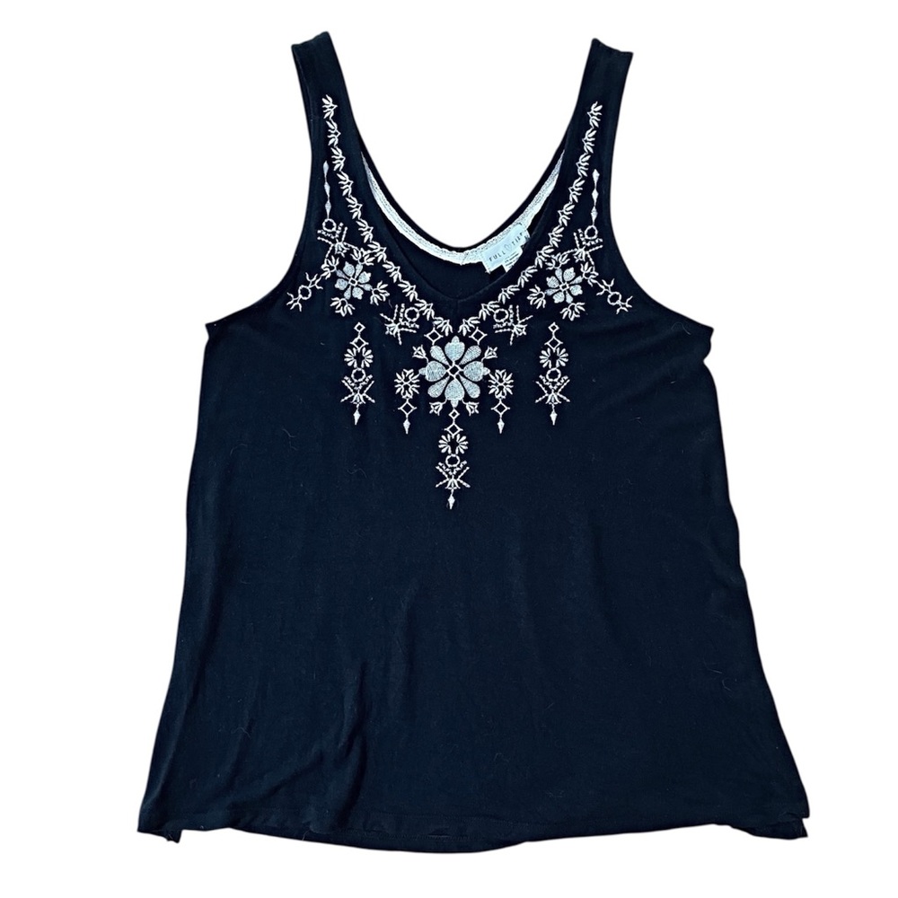 Full Tilt Black Embellished Sleeveless Tank Top